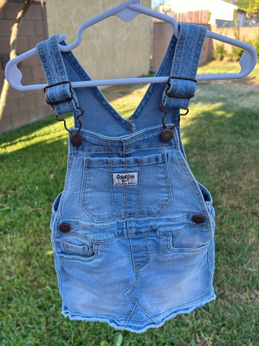 OshKosh B'gosh Light Blue Denim Overall Skirt with Adjustable Straps